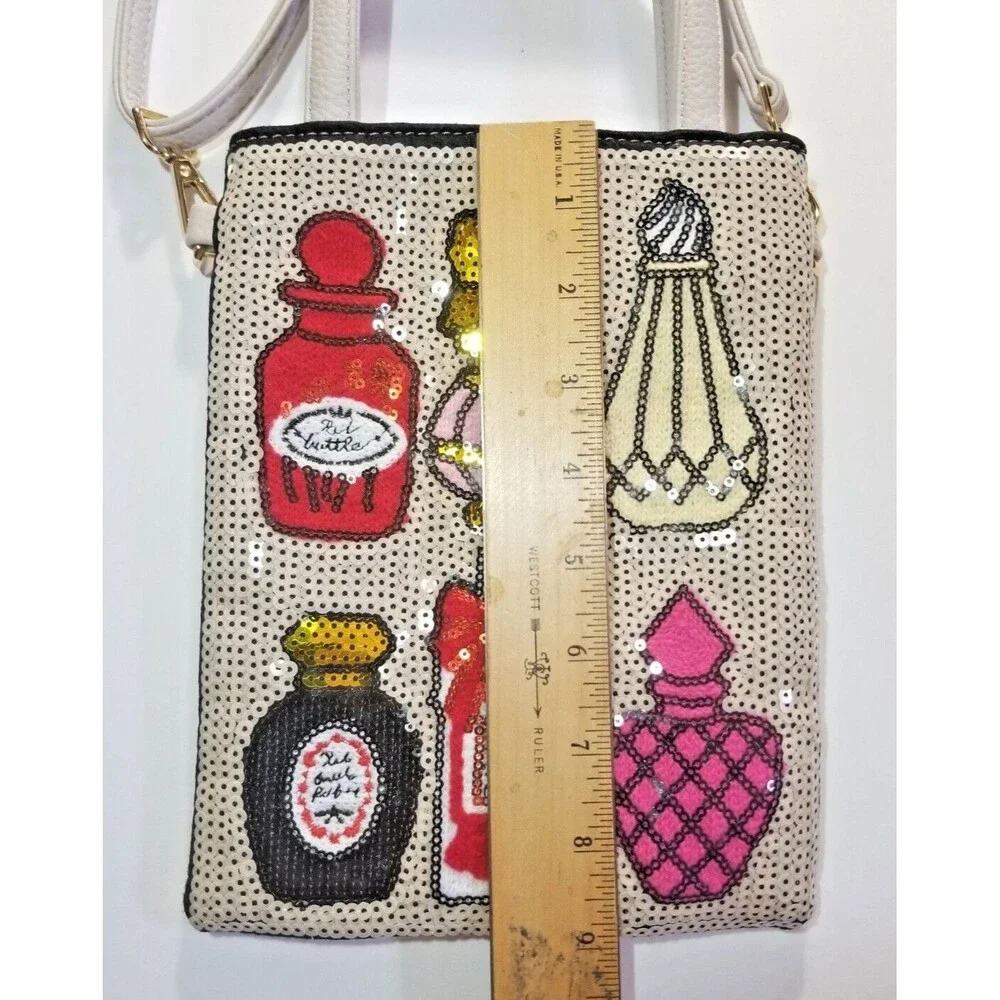 Women's Handbag Crossbody Sequin Embroidery Perfume Bottle Design Double Handle